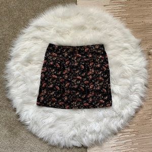 Floral Corduroy Skirt